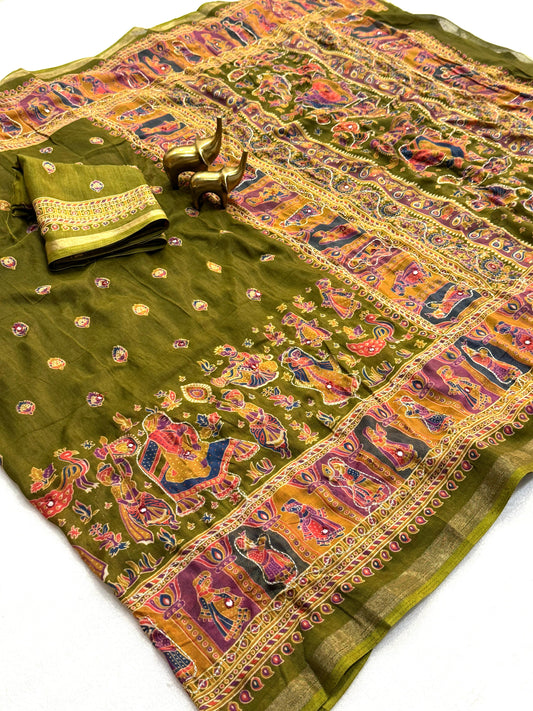 Cotton  saree with all over  beautiful design along with zari  border