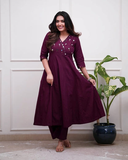 Wardrobe with this classy kurti  mirror work  detailing