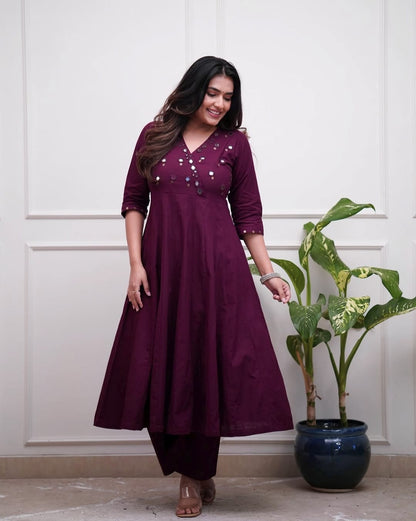 Wardrobe with this classy kurti  mirror work  detailing