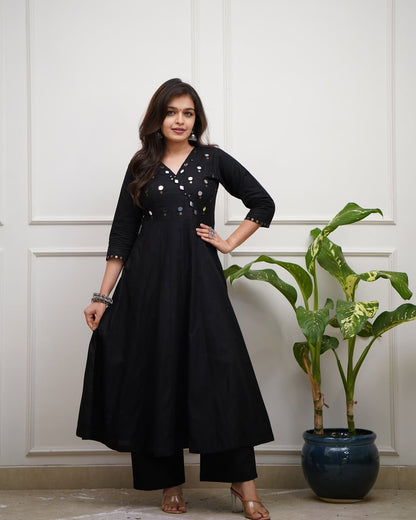 Wardrobe with this classy kurti  mirror work  detailing
