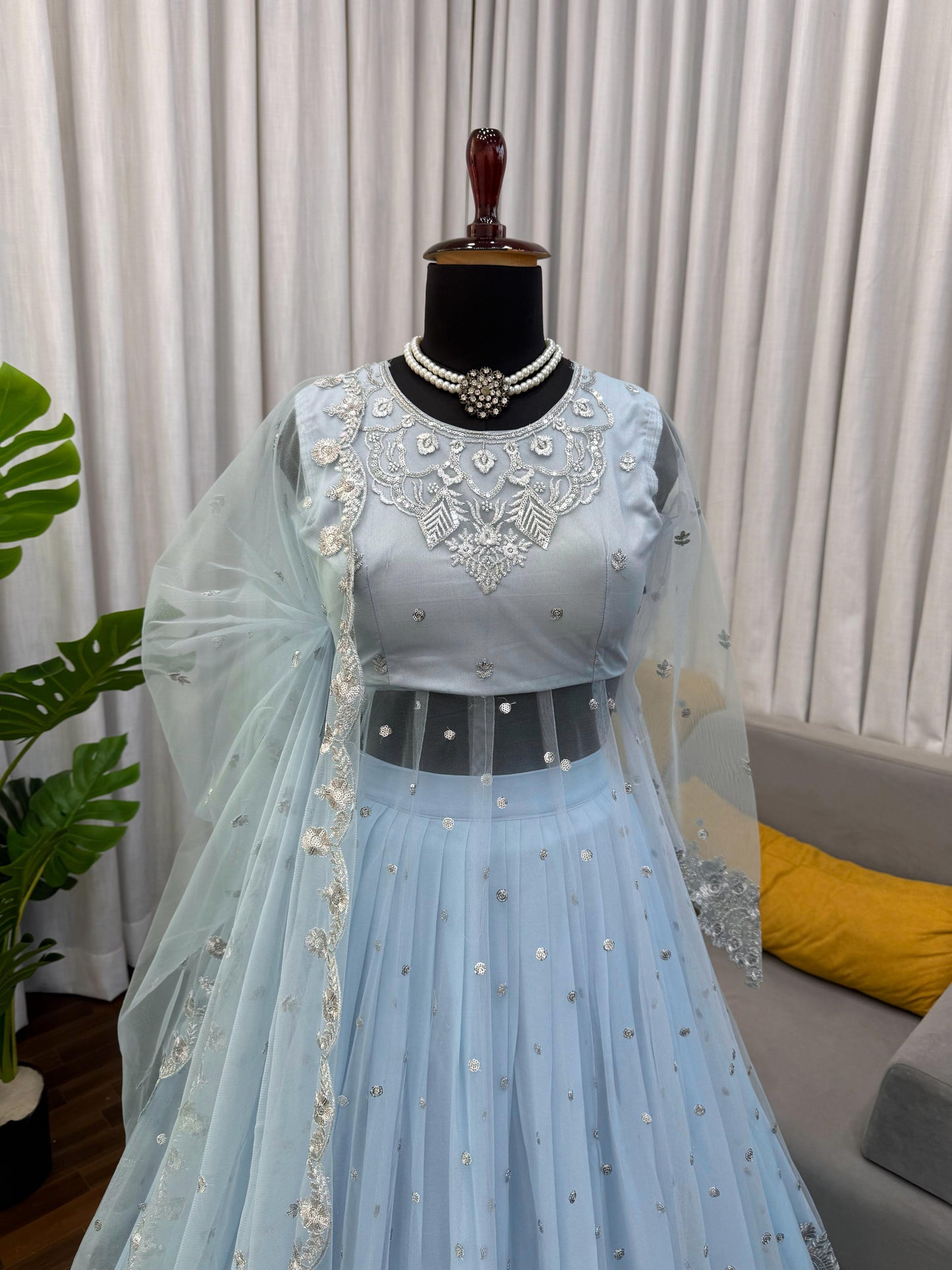 Embroidery Thread and Sequence Work  Lehenga Choli