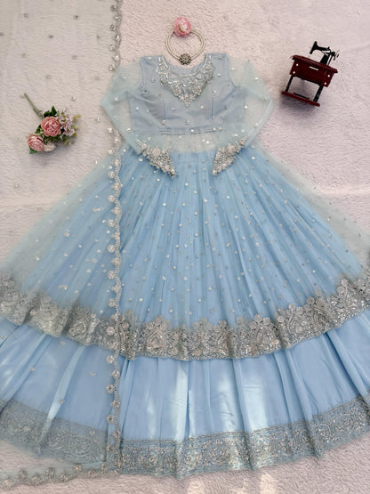 Embroidery Thread and Sequence Work  Lehenga Choli