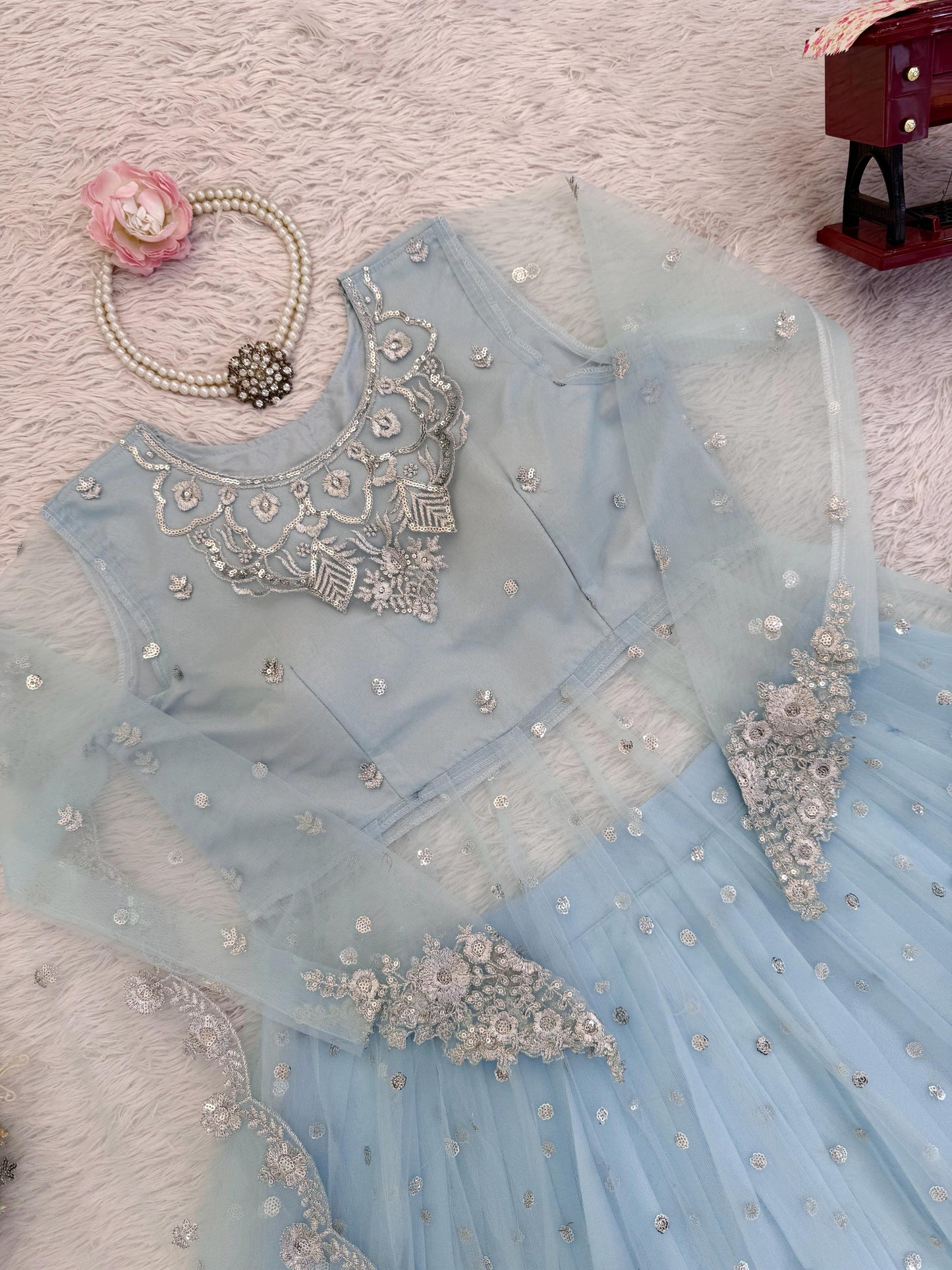 Embroidery Thread and Sequence Work  Lehenga Choli