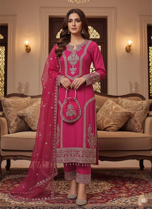 HEVAY PURE ROMAN SILK 3 PIECE SET WITH POTALI (BAG)