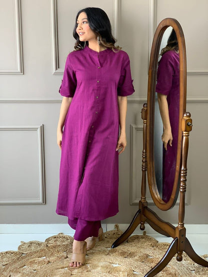 Aline kurti pattern paired with Ankle length plazo