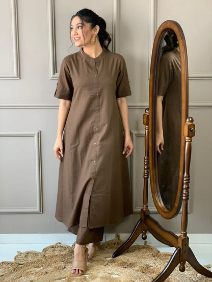 Aline kurti pattern paired with Ankle length plazo