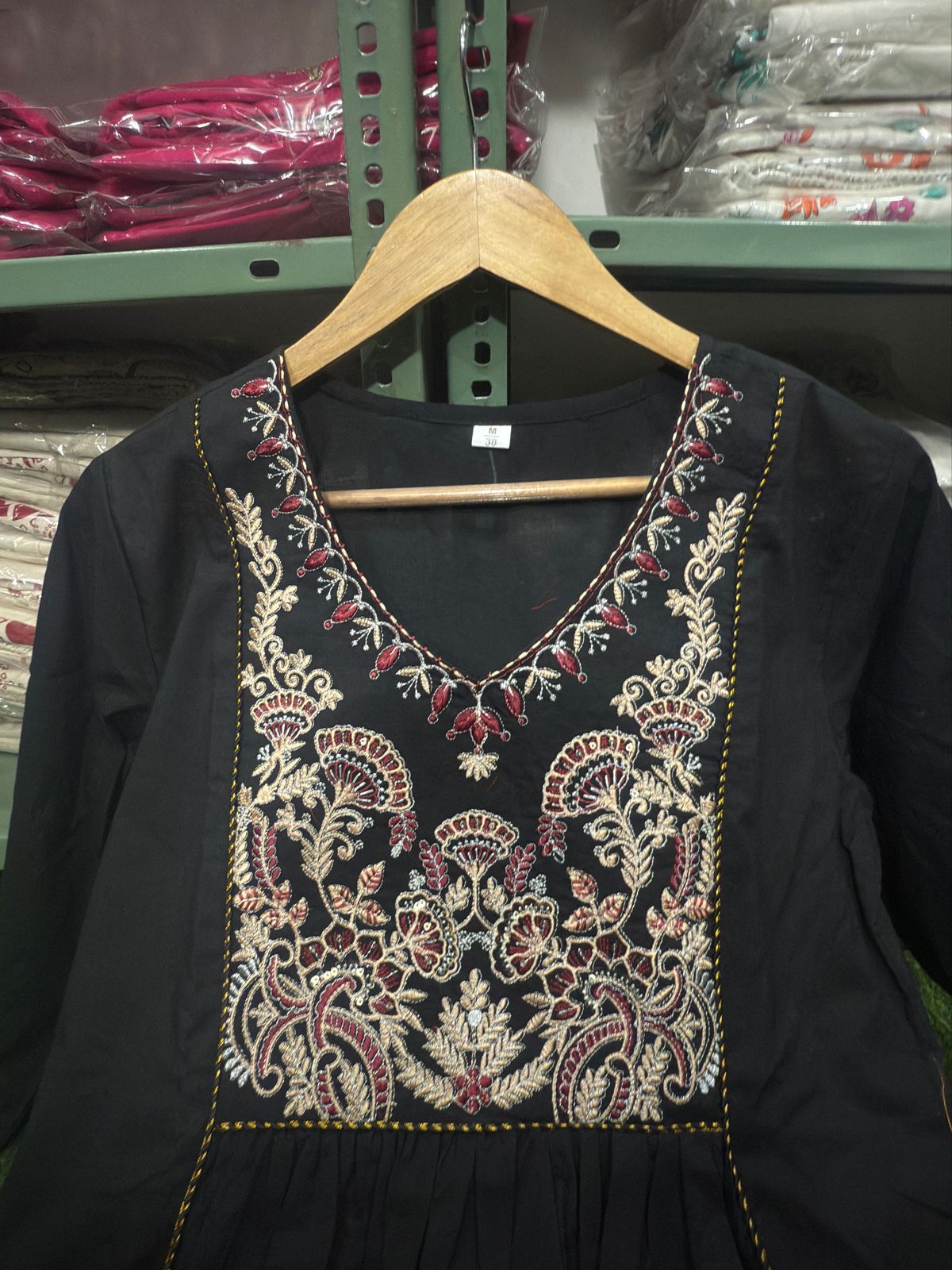 New launching voluminous beautiful cotton rust and black color kurti suit set