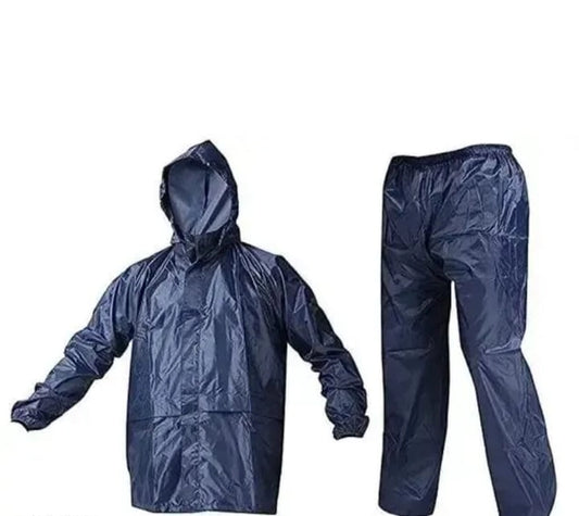 Polyester Solid Rainsuit for Men (Black, XL)