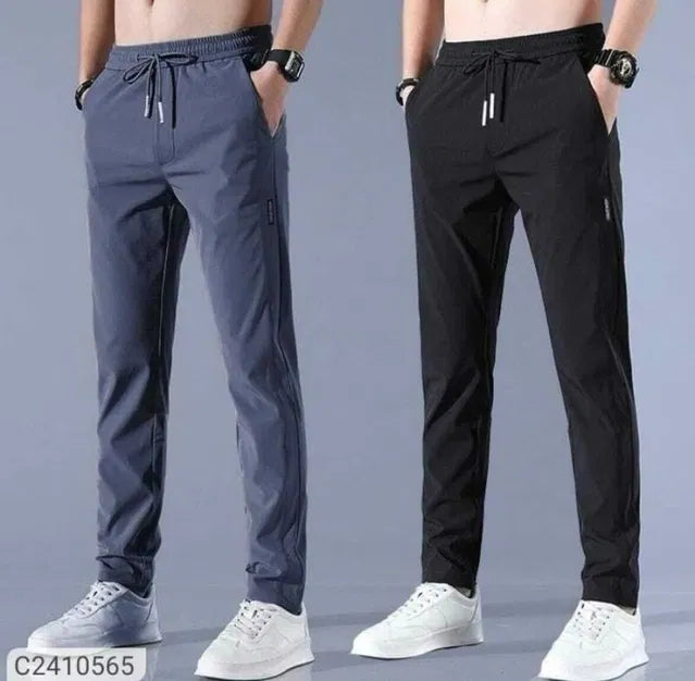 Trouser Buy1 Get 1 FreeðŸ’¥ðŸ¤©PREMIUM MEN'S HIGH STRETCH SKINNY LYCRA PANTS(Black & Gray)