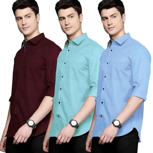 Men's Plain shirts Pack of 3