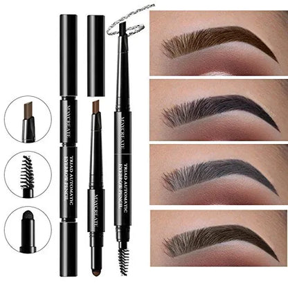 3 In 1 Eye Brows Set For Women Waterproof Brow Pencil + Powder + Brush Pigment Black Brown Eyebrow Kit Makeup 2