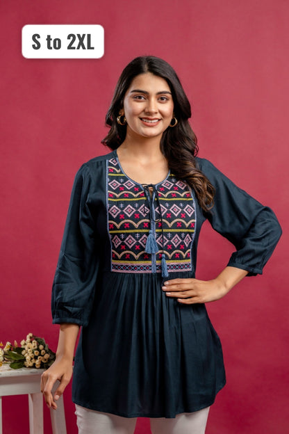 Rayon Designer Tunic Top
