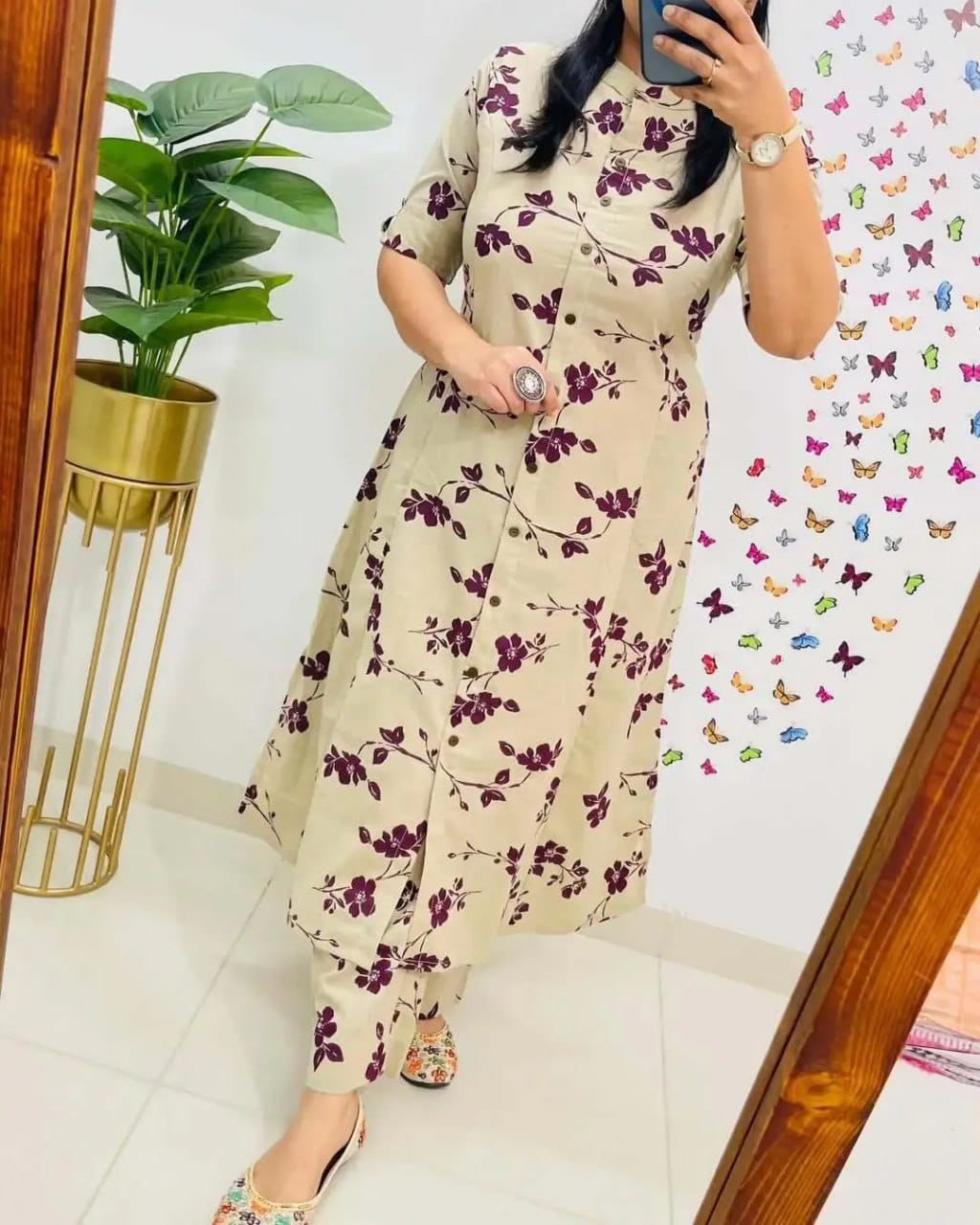 Aline kurti digital print paired with Ankle length pant