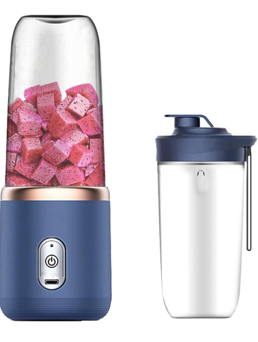 Portable Blender,USB Rechargeable Mini Personal Blender for Shakes and Smoothies,Electric Fruit Veggie Juicer with 2pcs Travel Juicer Cup