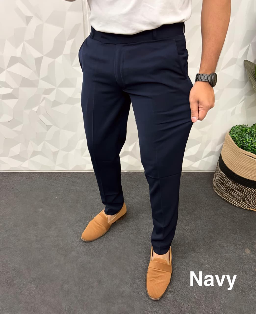 Blackberry Cotton Lycra Trousers