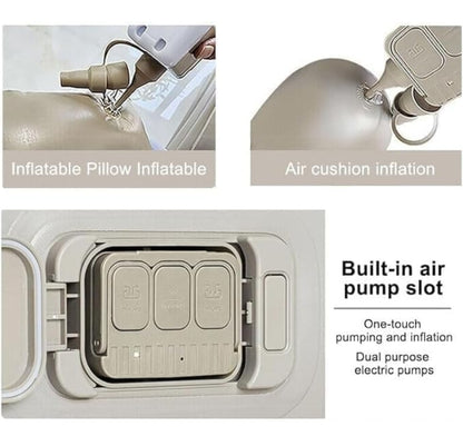 Inflatable Air Mattress with - Waterproof Single & Portable Blow Up Bed Built-in Pump - Quick Inflation PVC Airbed